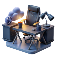 Modern Home Office Setup with Cloud Computing png