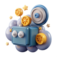 Whimsical 3D Render of Retro Device png