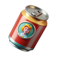 Retro Soda Can Design Vintage Illustration of Woman png