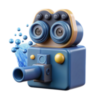 Animated 3D Robot Camera with Water Splashes png