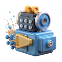 Whimsical 3D Render of a Retro Film Camera png