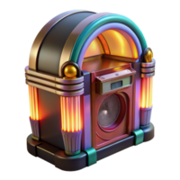 Retro Jukebox Vintage Music Player with Illuminated Columns png