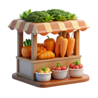 Vibrant Vegetable Market Stall Fresh Produce Display png
