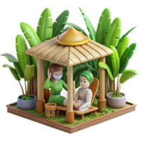 Relaxing Tropical Getaway 3D Render of Tranquil Spa Scene png