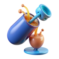 Abstract 3D Render Liquid Pouring, Dynamic Splashes png