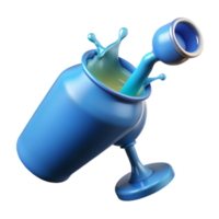 Dynamic Liquid Pour 3D Render of Colorful Splash png
