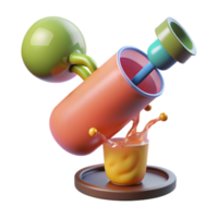 Abstract Juice Pour 3D Render of Colorful Beverage png