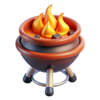 3D Render of a Campfire in a Portable Brazier png