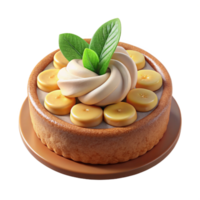 Creamy Banana Tart with Pastry Crust and Garnish png