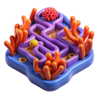 3D Render of Abstract Maze in Ocean Scene png
