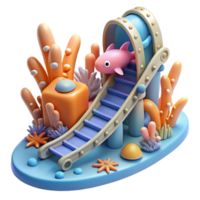 Undersea Slide 3D Render of Ocean-Themed Play Structure png