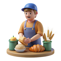 Baker Making Bread Dough, Croissant, Wheat png