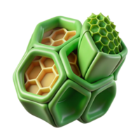 Abstract Hexagonal Cellular Structure 3D Render png