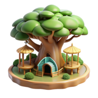 Enchanted Treehouse Playset 3D Render of Magical Playground png
