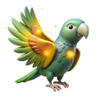 Luminous Parrot 3D Render of Illuminated Bird png