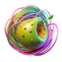 Abstract Cellular Structure 3D Render of a Colorful, Organic Form png
