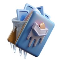 Frozen Inbox Digital Mail Overload, Winter Theme, 3D Render png