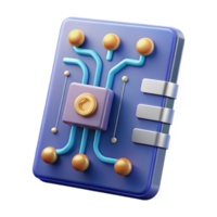 Abstract Circuit Board 3D Render of Technology png