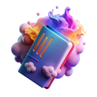 Vibrant Notebook, 3D Render, Abstract, Colorful, Books, Imagination, Creativity, Learning, Education, Knowledge png