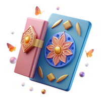 Ornate Books, 3D Render, Floral Design, Butterflies, Abstract Art png