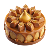 Caramel Cake with Chocolate and Nuts png