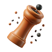 3D Render of Spice Grinder and Grains png