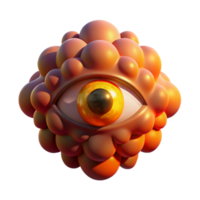 Abstract 3D Render Glowing Eye in Orb png