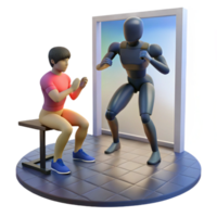 virtual ginástica treinador interativo 3d exercite-se png