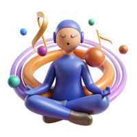 Mindful Music 3D Animation of Meditation Sound png
