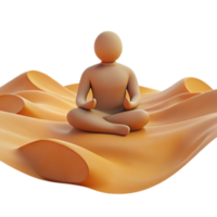 Mindfulness Meditation in Tranquil Desert Setting png
