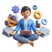 Mindful Productivity Achieving Work-Life Balance Through Meditation png