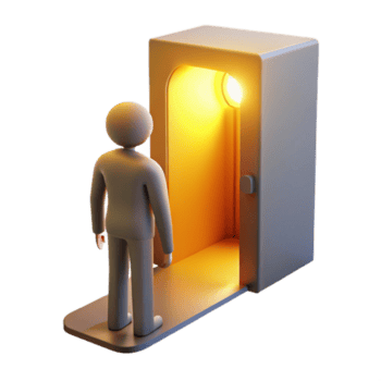 pessoa voltado para iluminado porta uma Novo começando png