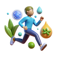 Active Lifestyle Wellness Journey with Hydration Essential Oils png