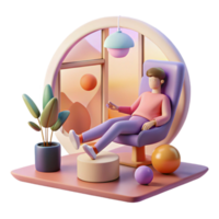 Relaxing in a Modern Chair by the Window png