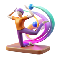 Dynamic 3D Render of a Person Performing Artistic Gymnastics png