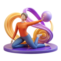 Abstract 3D Render Figurative Art of Movement and Flow png