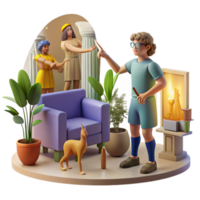 Art Appreciation Exploring Classical Sculptures in a Modern Setting png