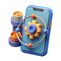 Mobile App Development System Integration Gear Mechanism png