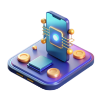 Mobile App Tech Smart Device Integration 3D UI Design png
