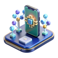 Mobile App with Advanced Chip Technology and Molecular Models png
