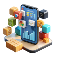 Mobile App Data Visualization Charts, Graphs Analytics png