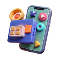 Mobile App UI Design Colorful 3D Icons Playful Interface png