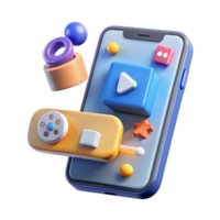 Mobile App, 3D Game Design, Interactive Entertainment, Colorful UI, Play Button, Digital Fun png