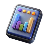 Colorful 3D Bar Chart Data Visualization App Icon png