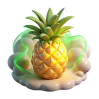 Glowing Pineapple in Creamy Splashes png