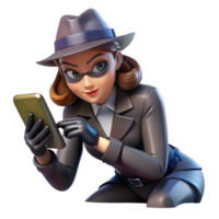 Sleuth in the Digital Age A 3D Animated Detective png