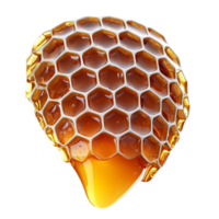 Honeycomb dripping with golden honey and a perfect hexagonal pattern on its surface png