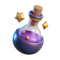 Magical Potion 3D Render of Fantasy Elixir png