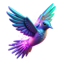 Sparkling Bird in Flight 3D Render of a Magical Avian png