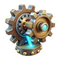 Interlocking Gears 3D Render of Mechanical System png